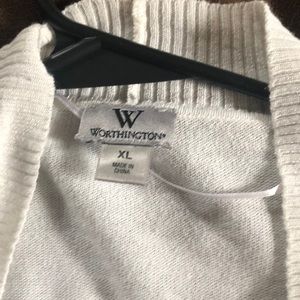 Worthington Short sleeve white dress sweater